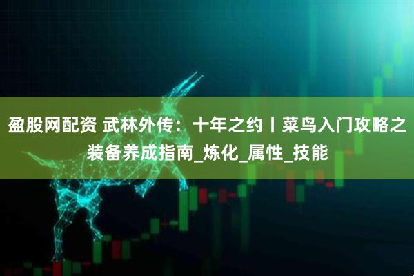 盈股网配资 武林外传：十年之约丨菜鸟入门攻略之装备养成指南_炼化_属性_技能